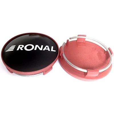 Abbildung von Original RONAL 62,2mm Nabendeckel Nabenkappe Schwarz Hochglanz Rand Rot Center Cap Deckel Felgendeckel