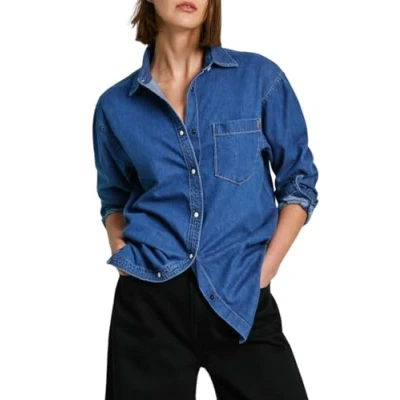 Abbildung von Pepe Jeans Boyfriend Hemdbluse darkblue denim, Damen, Größe: XXS, Dark blue denim