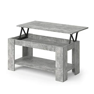 Abbildung von Vicco Couchtisch Lorenz, Beton, 100 x 50 cm mit Liftfunktion, Kippbar