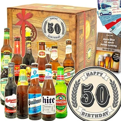 Abbildung von 50. Geburtstag 12 Biersorten Welt Geschenke zum 40