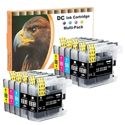 Abbildung von D&amp;C 10 Set Druckerpatronen Tintenpatrone komp. für Brother LC 221 223 DCP J4120 DWG,J562 DW,MFC J4420 DW,J4620 DW,J4625 DW,J480 DW,J5320 DW,J5620 DW,J5625, J5720 DW,J680 DW,J880 DW mit Chip