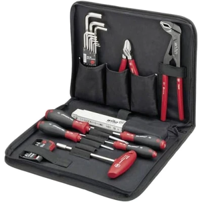 Abbildung von Wiha Werkzeug Set Mechaniker gemischt 33 tlg. in Werkzeugmappe I kompakte Grundausstattung inkl. Tasche robust und platzsparend (36388)