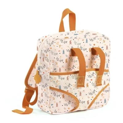 Abbildung von DJECO Puppen Tragetasche Pomea Kinderrucksack mit integrierter Puppentrage 2 in 1 Rucksack