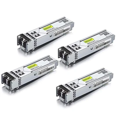 Abbildung von [4 Stück] 1G SF SX Multimode Mini Gbic Modul, 1000Base LC Transceiver Kompatibel für Cisco GLC MMD/GLC MM, Meraki, Mikrotik S 85DLC05D, Ubiquiti UniFi, Netgear, D Link, Zyxel, Open Switch