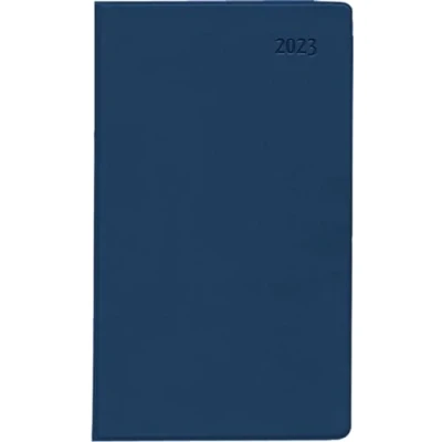 Abbildung von Taschenplaner blau 2023 Bürokalender 9,5x16 cm 32 Seiten 1 Monat auf 2 separates Adressheft faltbar Notizheft 520 1015