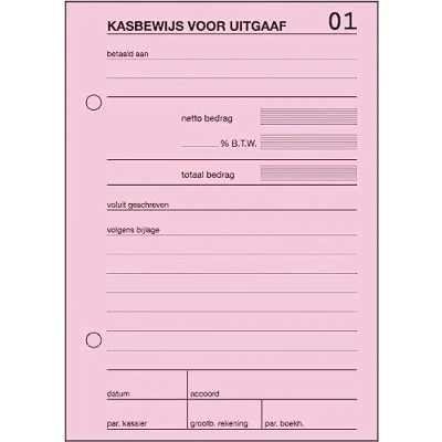 Abbildung von SIGEL Expres 43005 Kasboek Uitgaaf, nummeriert holländisches Kassenbuch für Ausgaben A6, 5 Stück á 100 Blatt, aus nachhaltigem Papier