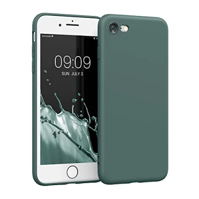 Abbildung von kwmobile Handyhülle kompatibel mit Apple iPhone SE (2022) / (2020) 8 7 Hülle Handy Case aus weichem Silikon in Blaugrün