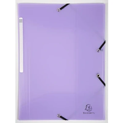 Abbildung von Exacompta 55175E 5er Pack Einschlagmappen Chromaline aus Polypropylen mit 3 Klappen und 2 Gummizügen, 24 x 32 cm, DIN A4, Pastell Farbe Mauve Sammelmappe Dokumentenmappe für Büro Schule