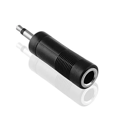Abbildung von BestPlug Audio Mono Adapter Aux in Out, 3,5mm Klinke Stecker männlich auf 6,3mm Kupplung Buchse weiblich, Schwarz (verbesserte Ausführung v.4.3)