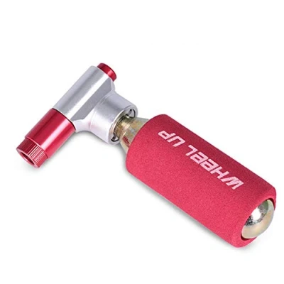 Abbildung von Fahrrad Reifenpumpe, CO2 Inflator, Mini Dual Ventilkopf, Presta Schrader kompatibel, schnell einfach zu sichernde Patronen für MTB, Rennrad, Basketball, Fußball, Radfahren