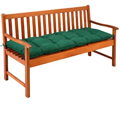 Abbildung von DETEX® Bankauflage Sitzkissen Grün Polyester Visko Effekt 145x45cm Sitzpolster Gartenbank Bank Kissen Polster Auflage Rückenkissen Bankkissen Sitzauflage 3 Sitzer