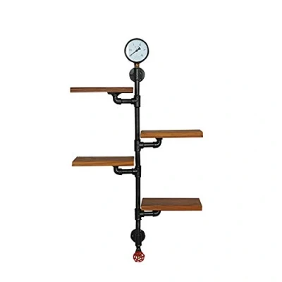 Abbildung von Vinbcorw Schweberegale Wandregale,garderobenhalter Vintage in schwarz,wandregal Holz Vintage,Für Schlafzimmer, Wohnzimmer, Küche Und Flur,Schwarz