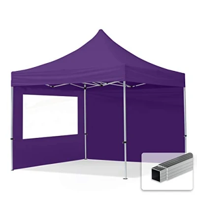 Abbildung von TOOLPORT Faltpavillon Faltzelt Pavillon 3x3m 2 Seitenteile Aluminium 32mm Partyzelt 700N lila