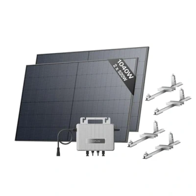 Abbildung von ECOFLOW Balkonkraftwerk STREAM 800 W Mikro Wechselrichter, 2 x 520 PV Solarpanels
