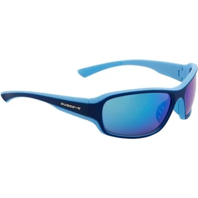 Abbildung von SWISSEYE Freeride Sportbrille (100% UVA , UVB und UVC Schutz, Nasenbereich &amp; Bügelenden gummiert, splitterfreies Material TR90, inkl. Mikrofaserbeutel), light blue/dark blue matt