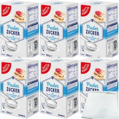 Abbildung von usy Bundle für Gut&amp;Günstig Puderzucker 6er Pack (6x250g Packung) + Block