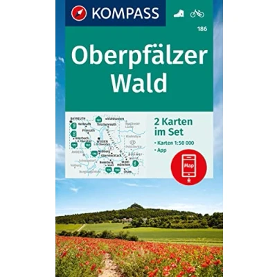 Abbildung von KOMPASS Wanderkarten Set 186 Oberpfälzer Wald (2 Karten) 1:50.000: inklusive Karte zur offline Verwendung in der App. Fahrradfahren.