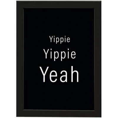 Abbildung von PICSonPAPER Poster DIN A4 Yippie, Yeah, gerahmt mit schwarzem Bilderrahmen, Geschenk, Geschenkidee, Geburtstagsgeschenk, Kunstdruck, Typographie (DIN Rahmen)