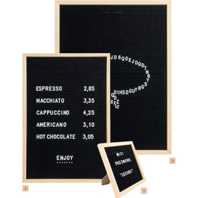 Abbildung von Securit® bogstavtavle til væg teakramme 60x80 cm