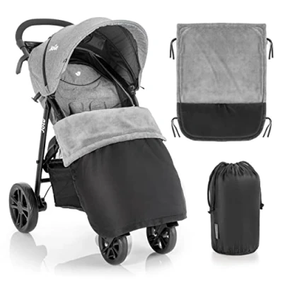 Abbildung von Zamboo Universal Decke für Kinderwagen und Buggy wasserabweisende Outdoor Beindecke Sportwagen &amp; Jogger Schwarz Grau