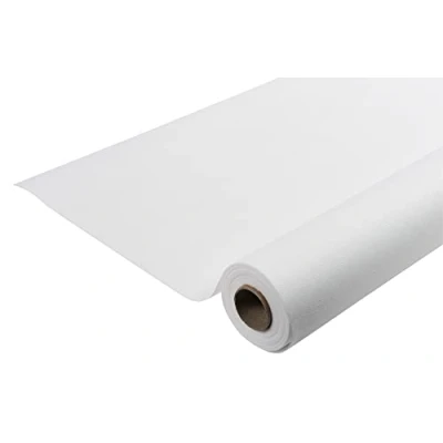 Abbildung von Thouy Tischdecke R781201I Einweg aus Spunbond Vlies Länge 50,4m Breite 1,20m (pro Rolle), vorgeschnitten alle Farbe weiß Reißfestes, wasserabweisendes und abwischbares Material