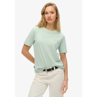 Abbildung von Superdry Essential LOGO Embroidered Tshirt basic, Damen, Größe: 36, Surf spray green