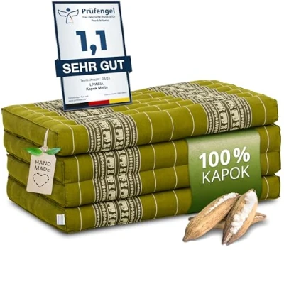 Abbildung von Klappmatratze 80 cm Classic vegan und handgefertigt, 200x80x8cm, livasia, Kapok