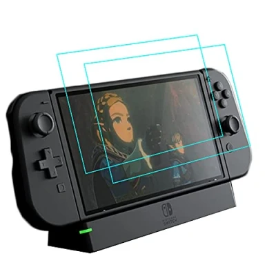 Abbildung von YGoal Tempered Glass für Nintendo Switch OLED, (2 Stück) 9H Härte Anti Kratzen Blasenfrei Schutzglas Displayschutzfolie OLED 7 Zoll Tablet