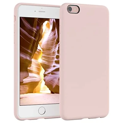 Abbildung von EAZY CASE Premium Silikon Handyhülle kompatibel mit iPhone 6 / 6S, Slimcover Kameraschutz und Innenfutter, Silikonhülle, Schutzhülle, Bumper, Handy Case, Hülle, Softcase, Altrosa, Rosa