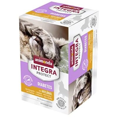 Abbildung von animonda INTEGRA PROTECT Katzenfutter nass Diabetes Geflügel (6 x 100g), vom Tierarzt empfohlen bei mellitus, mit Veterinären entwickeltes Diätalleinfutter für erwachsene Katzen