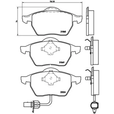 Abbildung von BREMBO P 85 060 Bremsbelagsatz inkl. Verschleißwarnkontakt mit Kolbenclip ohne Zubehör VOLKSWAGEN: Sharan I, Kastenwagen, FORD: Galaxy Mk1 MPV