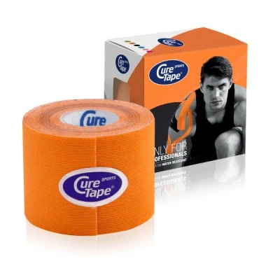 Abbildung von CureTape Sports orange kinesiologie tape(kinesiotape)