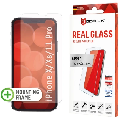 Abbildung von Apple iPhone Xs Panzerglas Displex Real Glass 2D Bildschirmschutzfolie für das 11 Pro / X