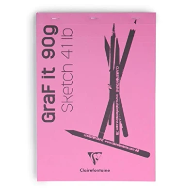 Abbildung von Clairefontaine 96668C Packung mit 5 Skizzenblöcken GRAF IT, DIN A6 10,5x14,8cm, kopfseitig geheftet, 80 Blatt 90g, Blanko, Rosa, 1 Pack