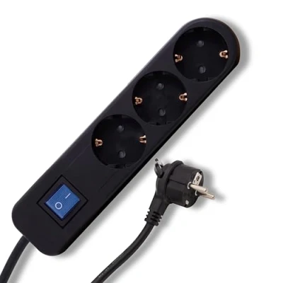 Abbildung von REV Steckdosenleiste Ice Mehrfachsteckdose 3 Fach, 3500W, 1,4m, schwarz