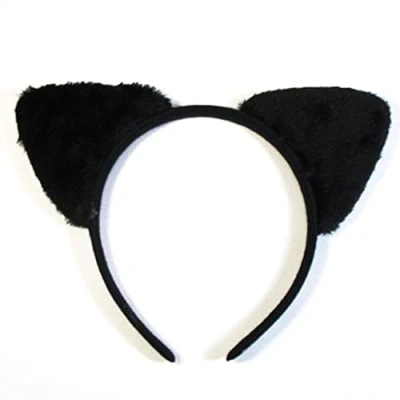Abbildung von Weicher Stoff Samt Katzenohren Alice Haarband Stirnband Niedliches Fancy Halloween Kleid Für Damen und Mädchen Schwarz Nützlich professionell