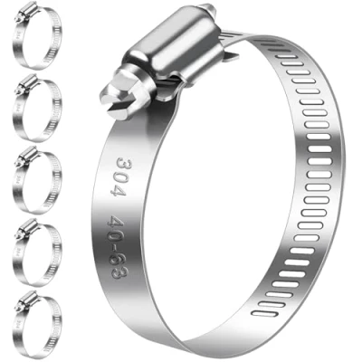 Abbildung von Bolatus Schlauchschellen 40 63mm, 6 Stk Schlauchklemme Edelstahl 304 Einstellbare Schraubschellen, Rohrschellen Sortiment für Poolschlauch, Absaugschlauch, Förderschlauch