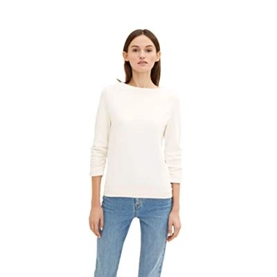 Abbildung von TOM Tailor Denim JACQUARD Strickpullover, Damen, Größe: XL, Gardenia white