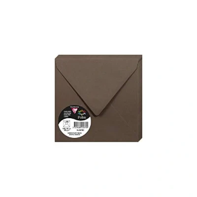 Abbildung von Clairefontaine 5878C Packung mit 20 Umschläge Pollen, 14x14cm, 120g, Maulwurfsgrau, ideal für Ihre Einladungen und Korrespondenz, 1 Pack