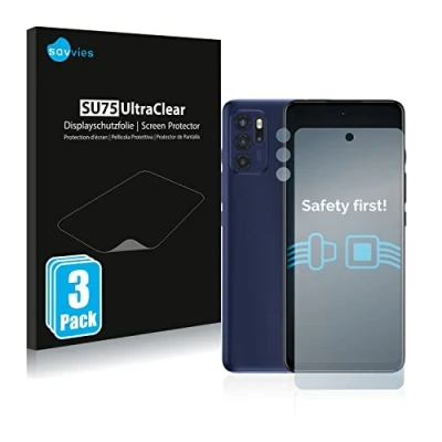 Abbildung von Savvies 6 Stück Schutzfolie für Motorola Moto G60S (Display+Kamera) Displayschutz Folie Ultra Transparent