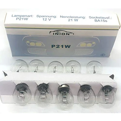 Abbildung von INION 10x Stück P21W BA15s 12V 21Watt Glühlampe Autolampen Zugelassen (P21W)