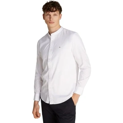 Abbildung von Tommy Hilfiger Herren Hemd Flex Poplin Solid Mao Regular Fit, Weiß (White), XXL