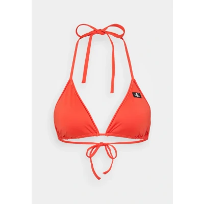 Abbildung von Calvin Klein Swimwear Triangle Bikinitop, Damen, Größe: Large, Flaming chili
