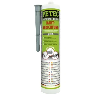Abbildung von PETEC 94131 Dichtstoff Kartusche 310 spritzbar, aushärtend, elastisch, UV beständig, überlackierbar, silikonfrei grau