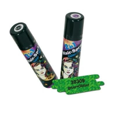 Abbildung von FASCHING 30309 Hairspray 2 in 1 grün, Glitter+Color, Haarspray NEU/OVP
