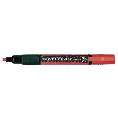 Abbildung von Pentel SMW26 BO Wet Erase Marker, Kreidemarker, Feucht abwischbar, Keilspitze, 1 Stück, Rot
