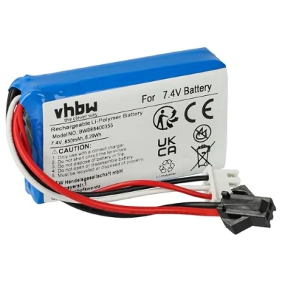 Abbildung von vhbw Akku kompatibel mit SM 2P Stecker für Modellbau z.B. Racing Car, Helikopter, Flugzeug (850mAh, 7,4V, Li Polymer, 56 x 30 17 mm)