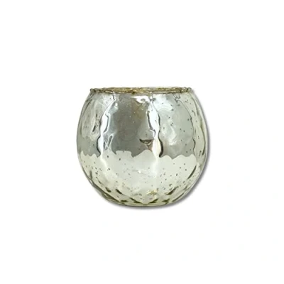 Abbildung von DARO DEKO Teelicht Glas rund Ø 13 x 10cm antik Silber Dekogläser Windlicht Teelichthalter