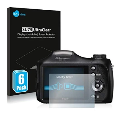 Abbildung von Savvies 6 Stück Schutzfolie für Sony Cyber Shot DSC H300 Displayschutz Folie Ultra Transparent
