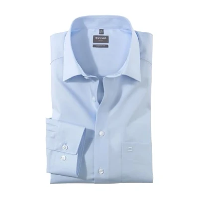 Abbildung von OLYMP Luxor comfort fit Hemd Langarm mit New Kent Popeline hellblau Gr. 42